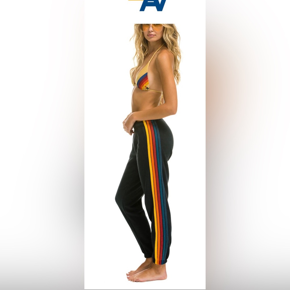 5 STRIPE SWEATPANTS - CHARCOAL